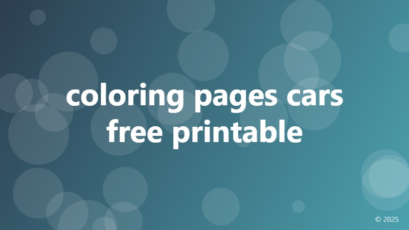 coloring pages cars free printable