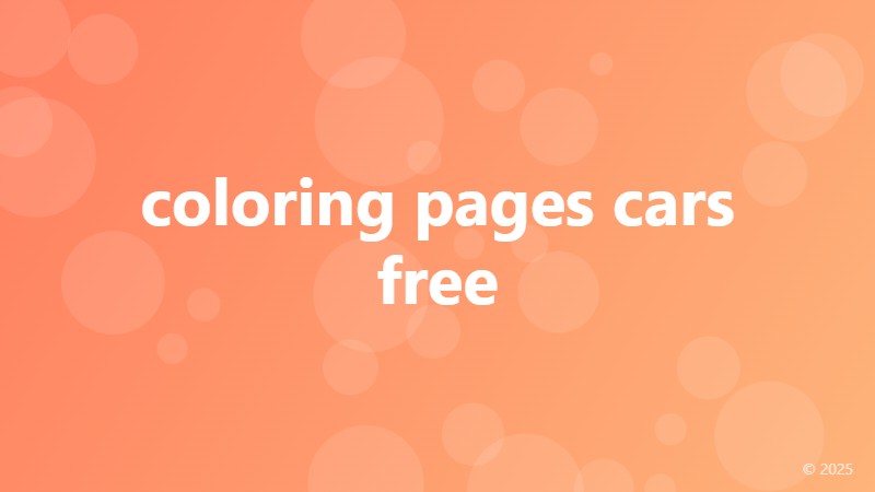 coloring pages cars free