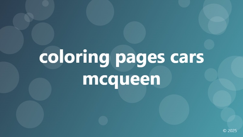 coloring pages cars mcqueen