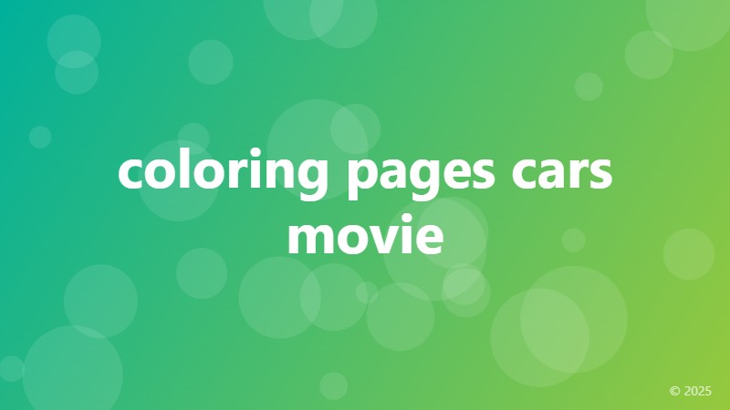 coloring pages cars movie