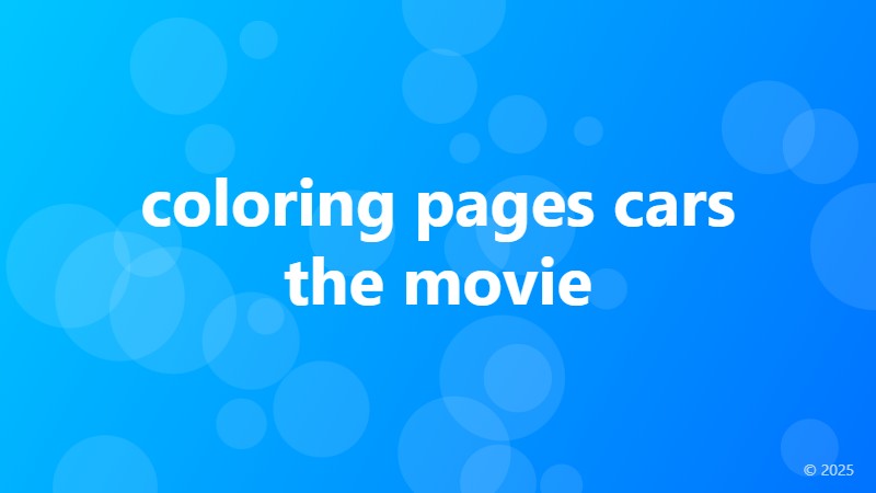 coloring pages cars the movie