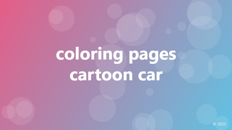 coloring pages cartoon car