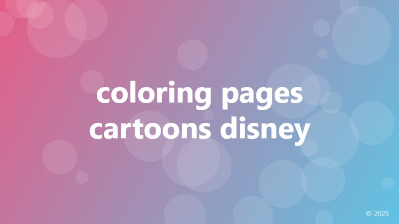coloring pages cartoons disney