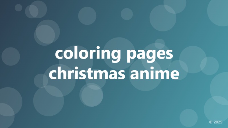 coloring pages christmas anime