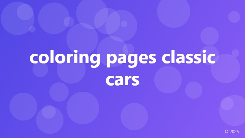coloring pages classic cars