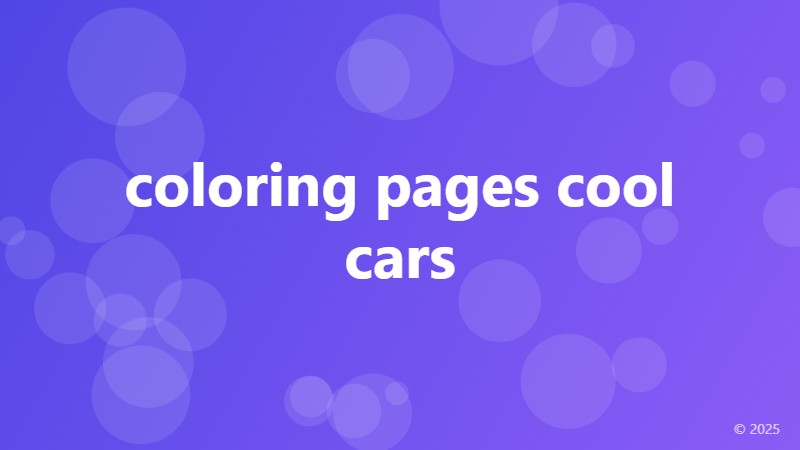 coloring pages cool cars