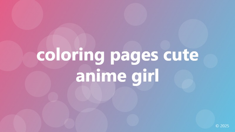 coloring pages cute anime girl