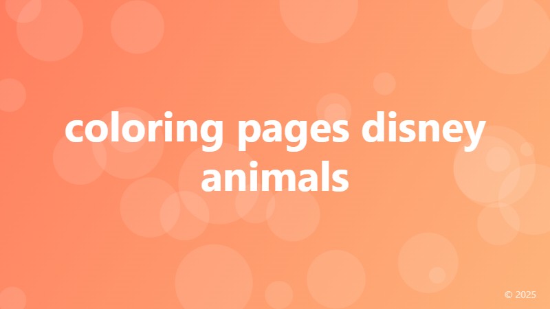 coloring pages disney animals