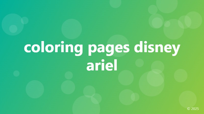 coloring pages disney ariel