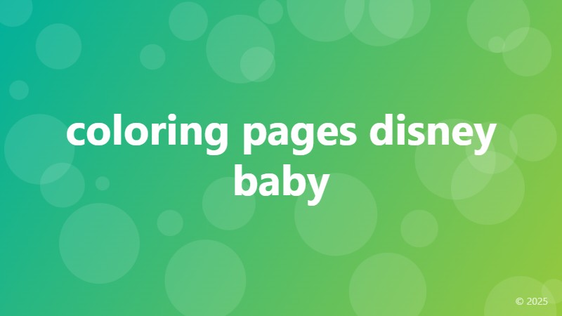 coloring pages disney baby