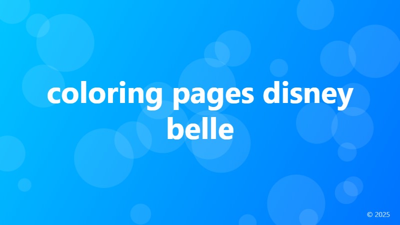 coloring pages disney belle