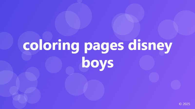 coloring pages disney boys