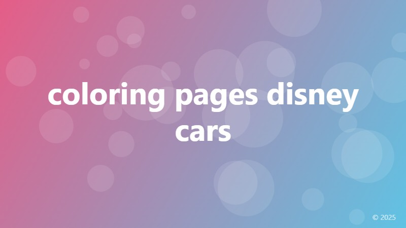 coloring pages disney cars