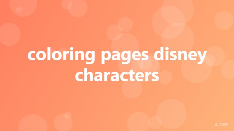 coloring pages disney characters