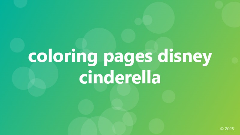 coloring pages disney cinderella