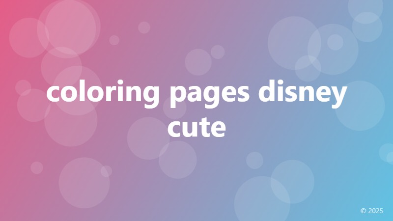 coloring pages disney cute