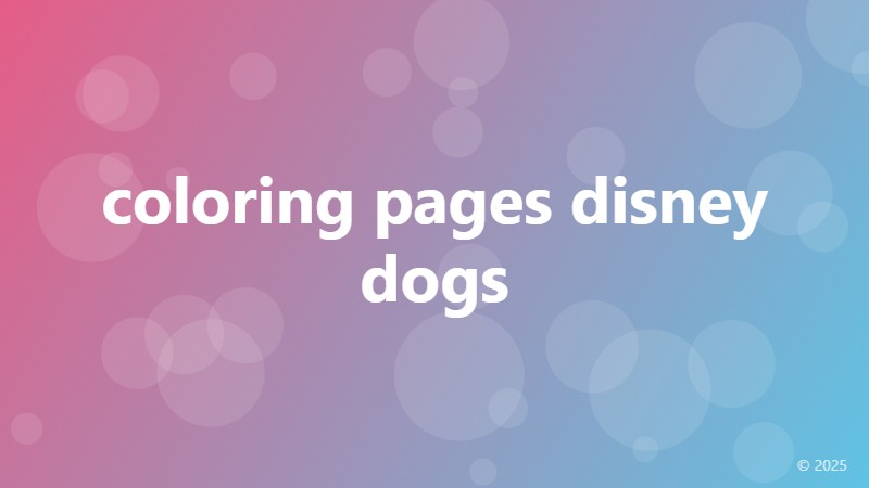 coloring pages disney dogs