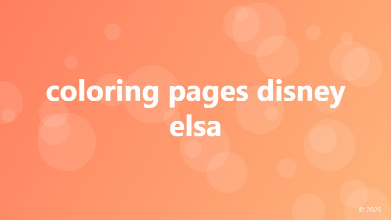 coloring pages disney elsa