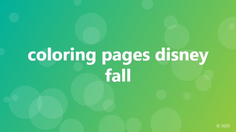 coloring pages disney fall