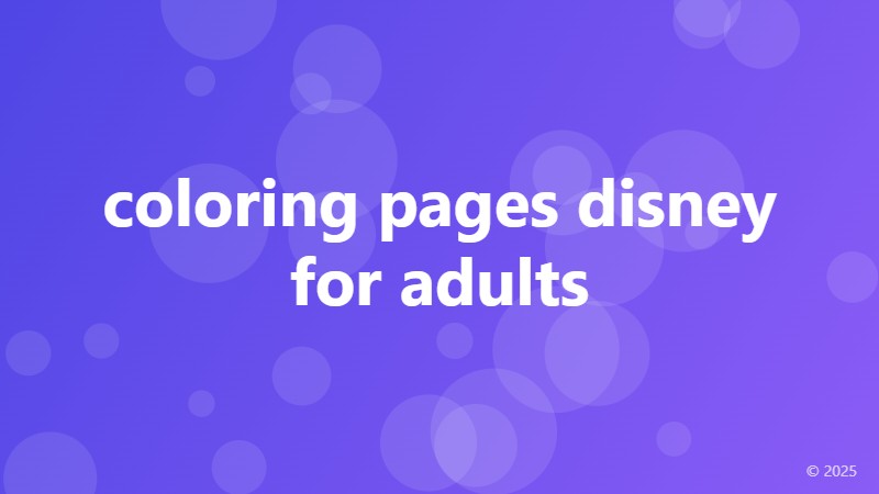 coloring pages disney for adults