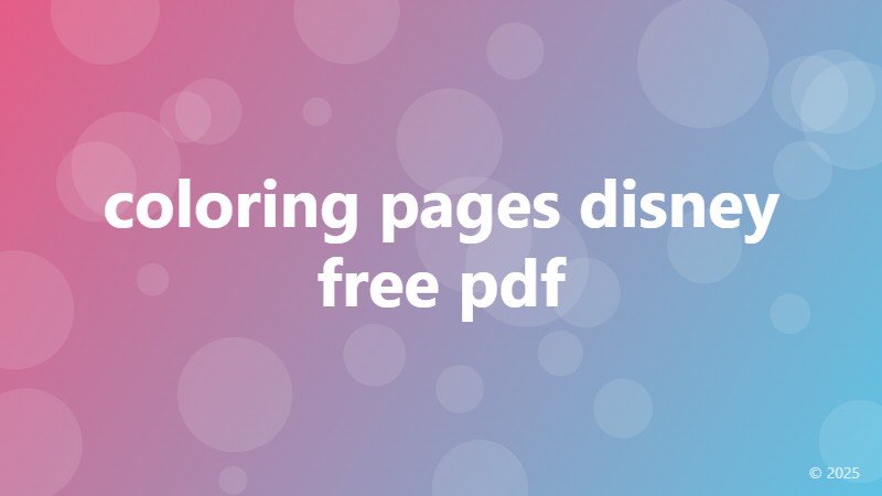 coloring pages disney free pdf