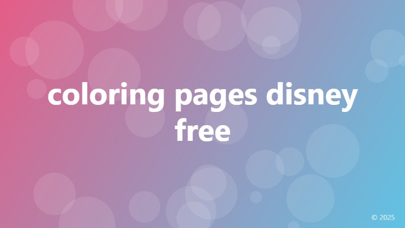 coloring pages disney free