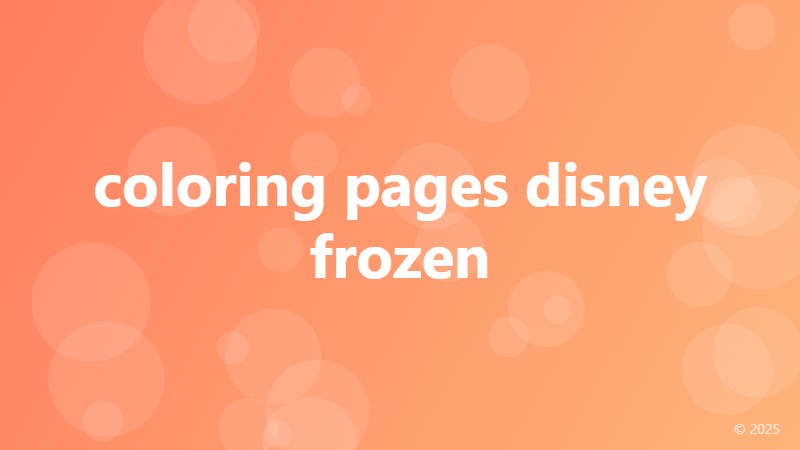 coloring pages disney frozen