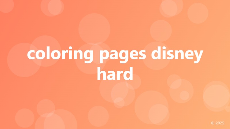 coloring pages disney hard