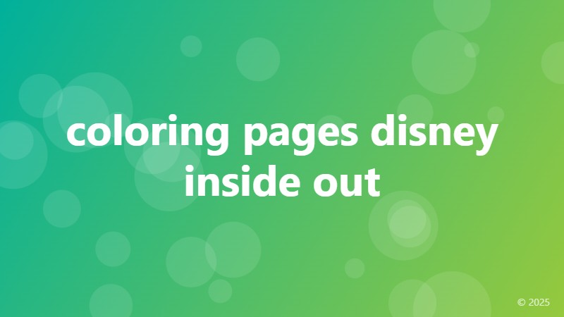 coloring pages disney inside out