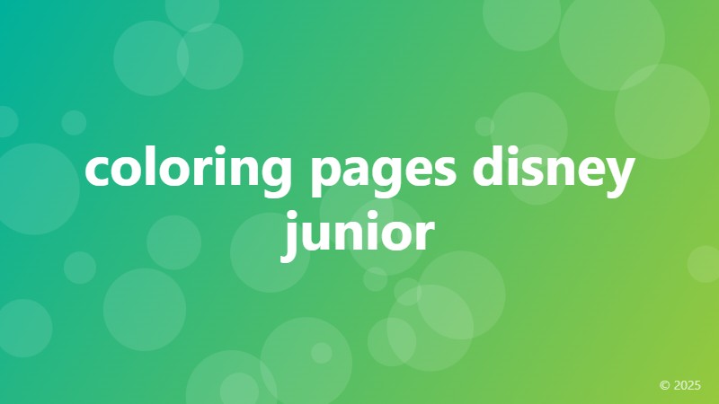 coloring pages disney junior