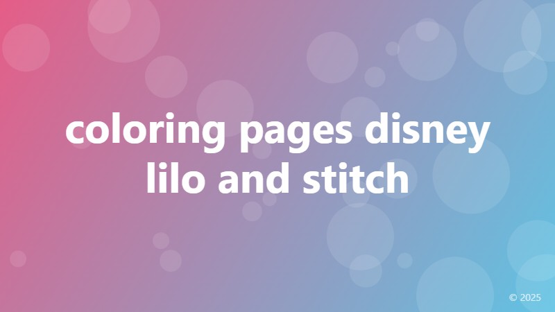 coloring pages disney lilo and stitch