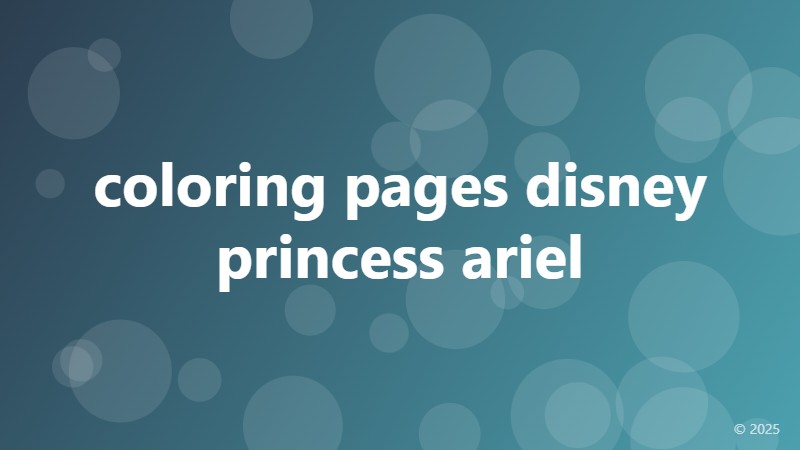 coloring pages disney princess ariel