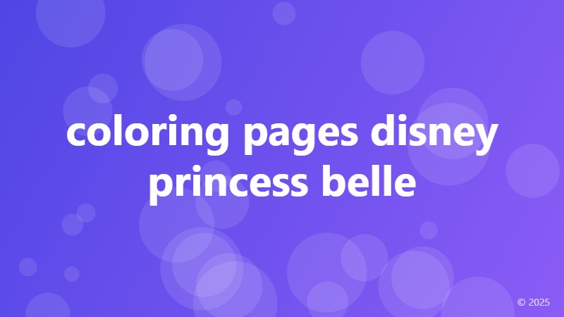 coloring pages disney princess belle