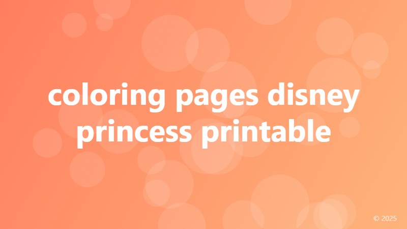 coloring pages disney princess printable