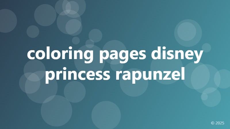 coloring pages disney princess rapunzel