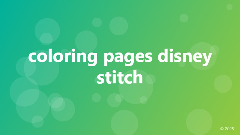 coloring pages disney stitch