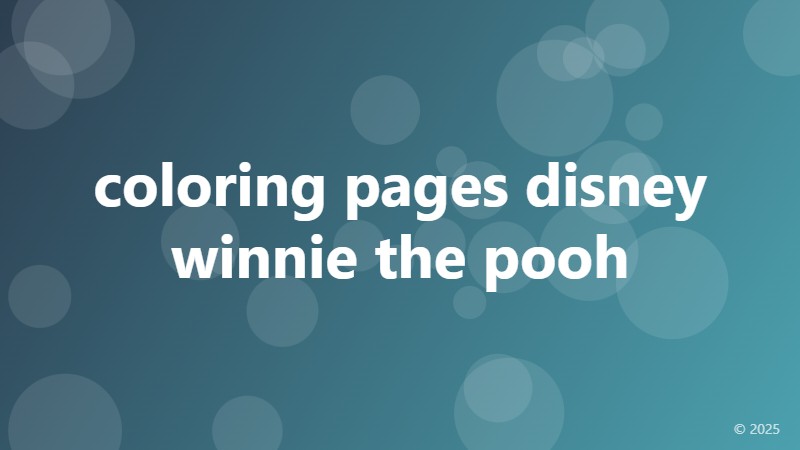 coloring pages disney winnie the pooh