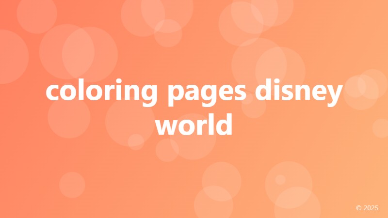 coloring pages disney world