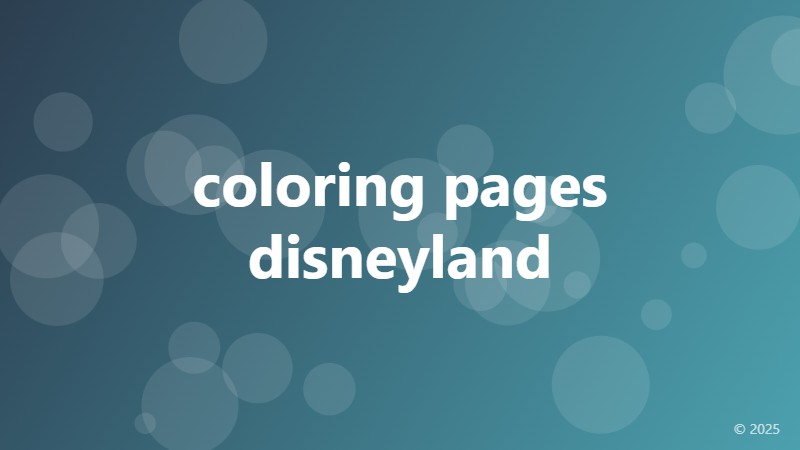 coloring pages disneyland