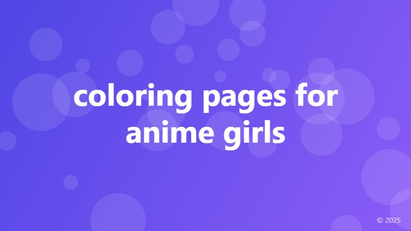 coloring pages for anime girls