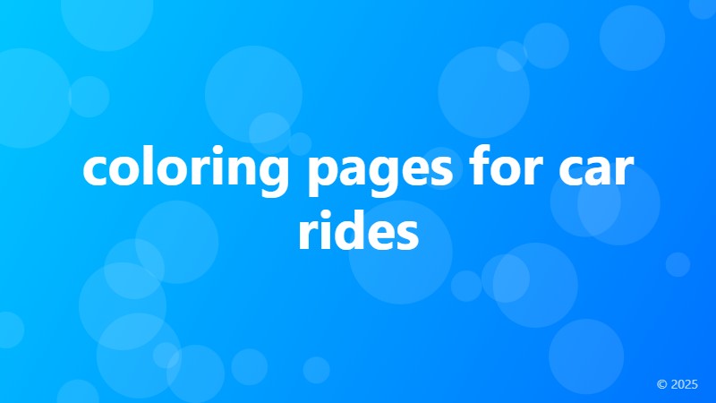 coloring pages for car rides