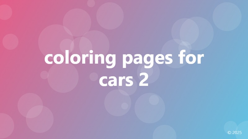 coloring pages for cars 2