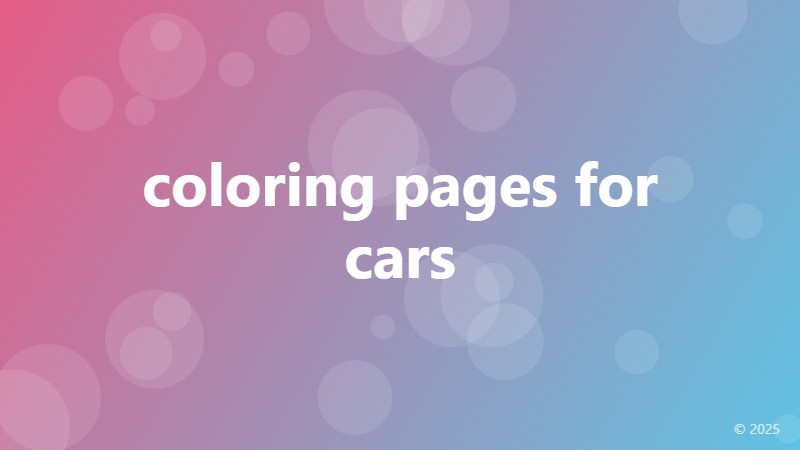 coloring pages for cars