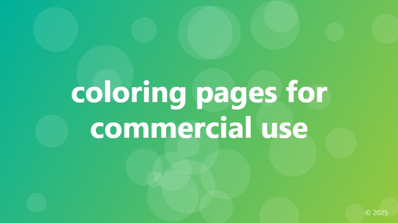 coloring pages for commercial use