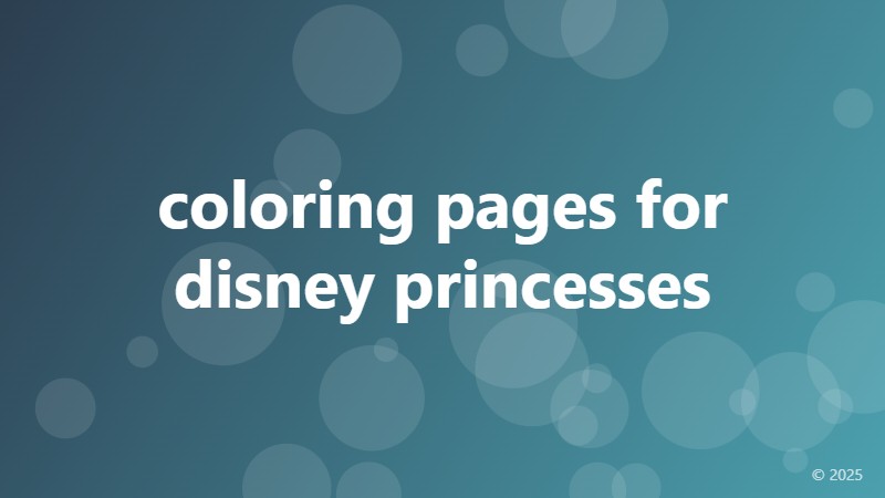 coloring pages for disney princesses
