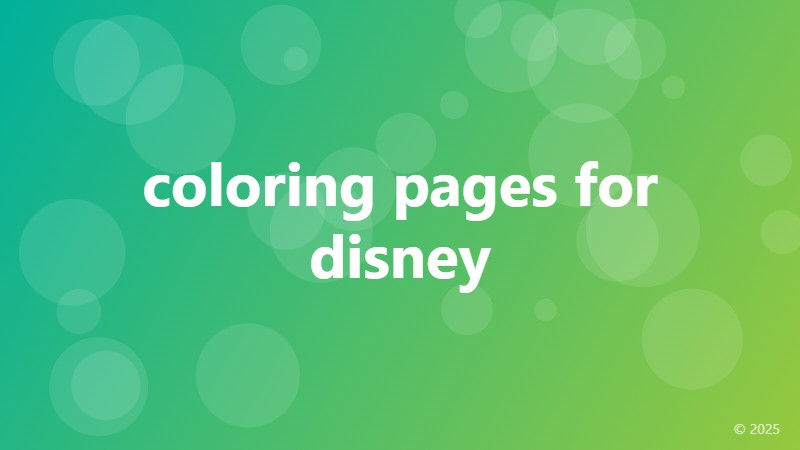 coloring pages for disney