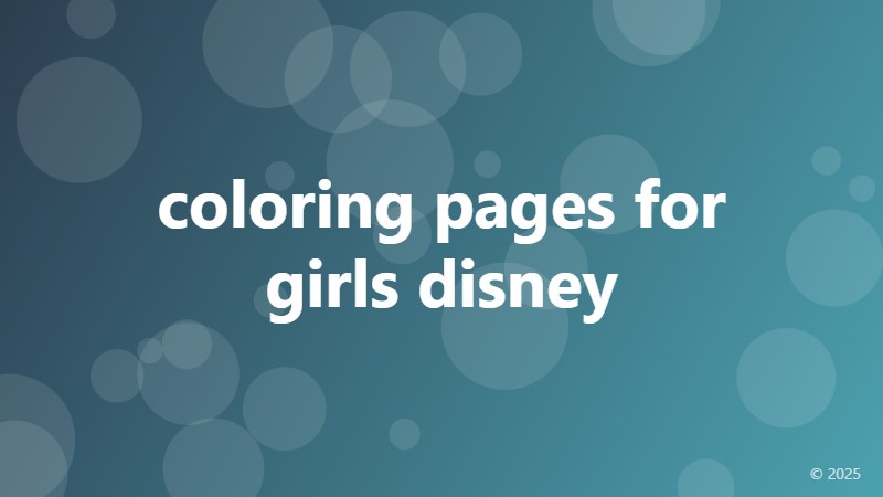 coloring pages for girls disney