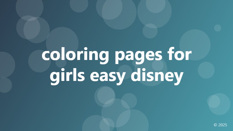 coloring pages for girls easy disney