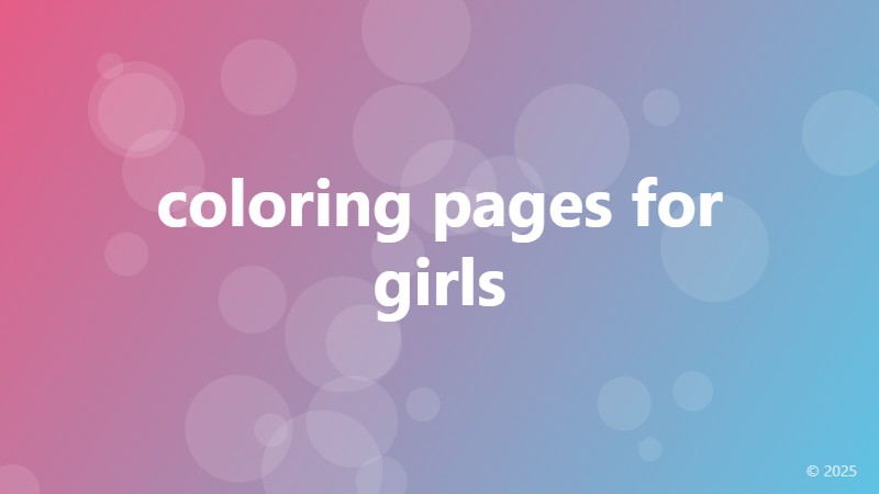 coloring pages for girls