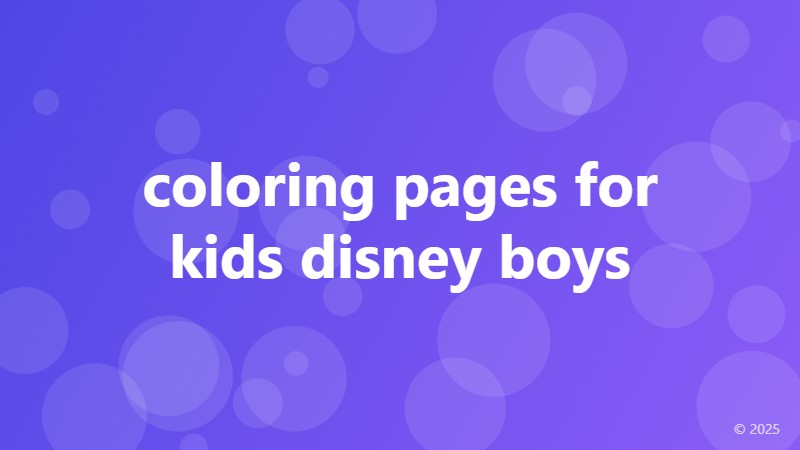 coloring pages for kids disney boys